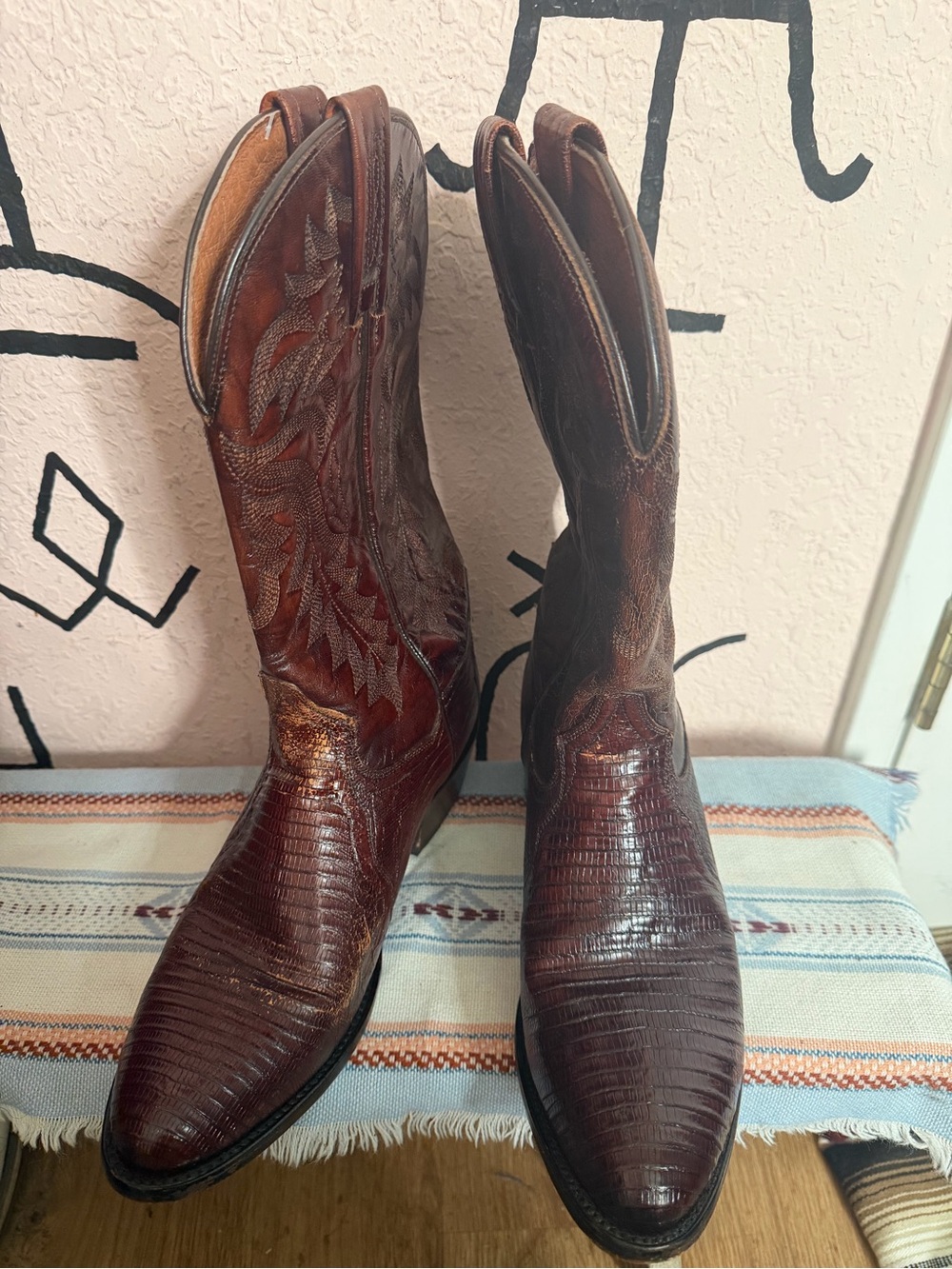 Genuine lizard Dan post boots